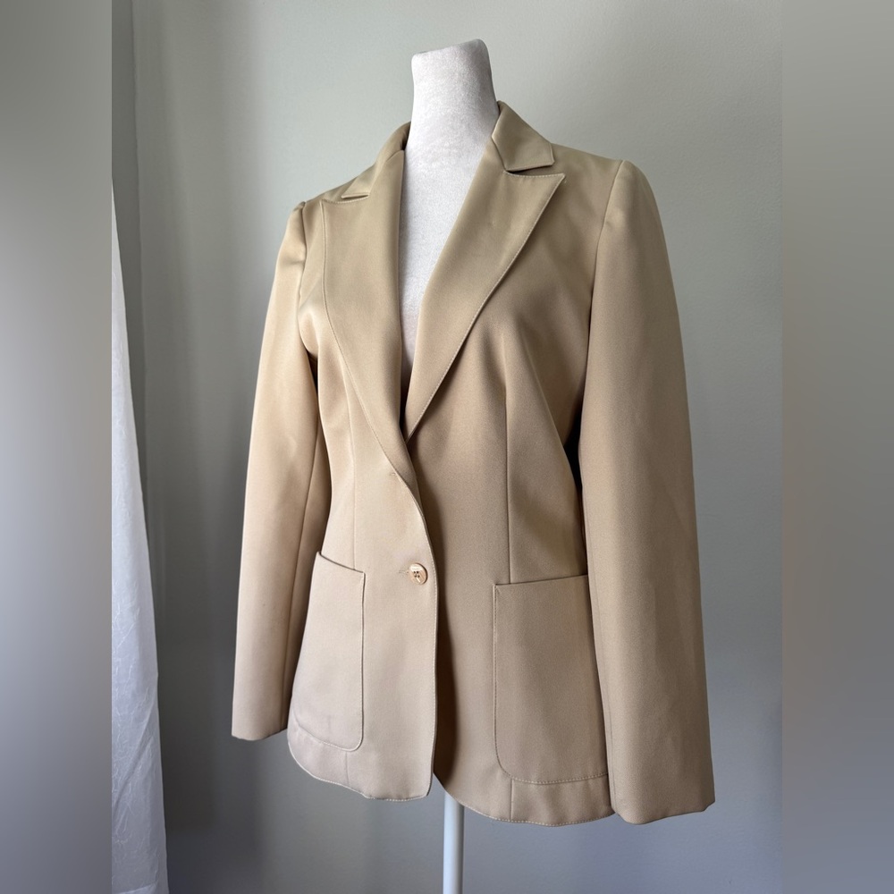 Vintage ‘80s Panther Light Tan Single Breasted Blazer